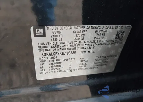 2018 GMC Terrain Denali z USA, uszkodzony, nr VIN 3GKALSEX8JL193326